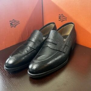 Di Bianco (SPQR) black "pebble grain" finish loafers size 9